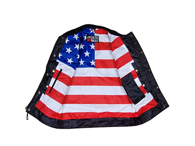 Men's Premium Leather Motorcycle Vest with Biker Club