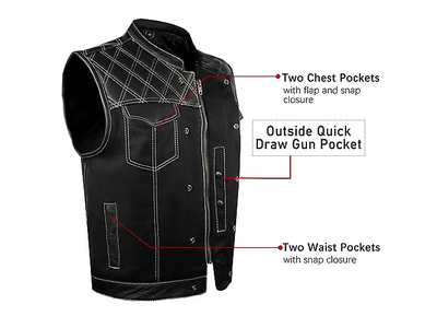 Men's SOA Denim & Leather Motorcycle Vest