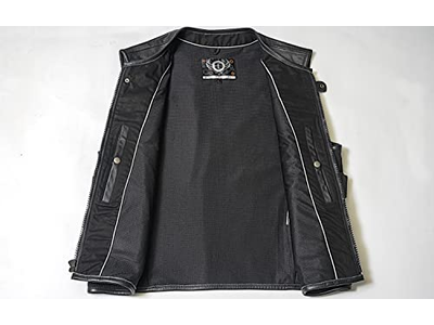 Mens SWAT Team Style Leather Motorcycle Vest
