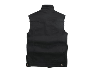 Sleeveless Jacket Slim Fit Vintage Casual Ripped Summer Jean Vest