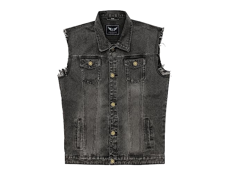 Stretchy Motorcycle Denim Sleeveless Vest