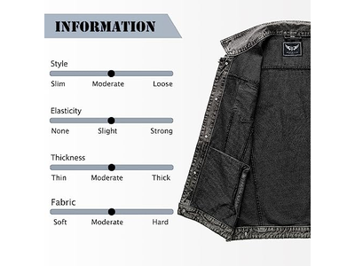 Stretchy Motorcycle Denim Sleeveless Vest