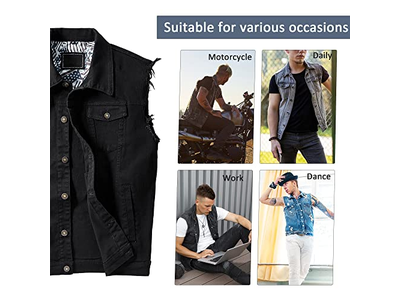 Trucker Jeans Vests Fashion Vintage Sleeveless Vest